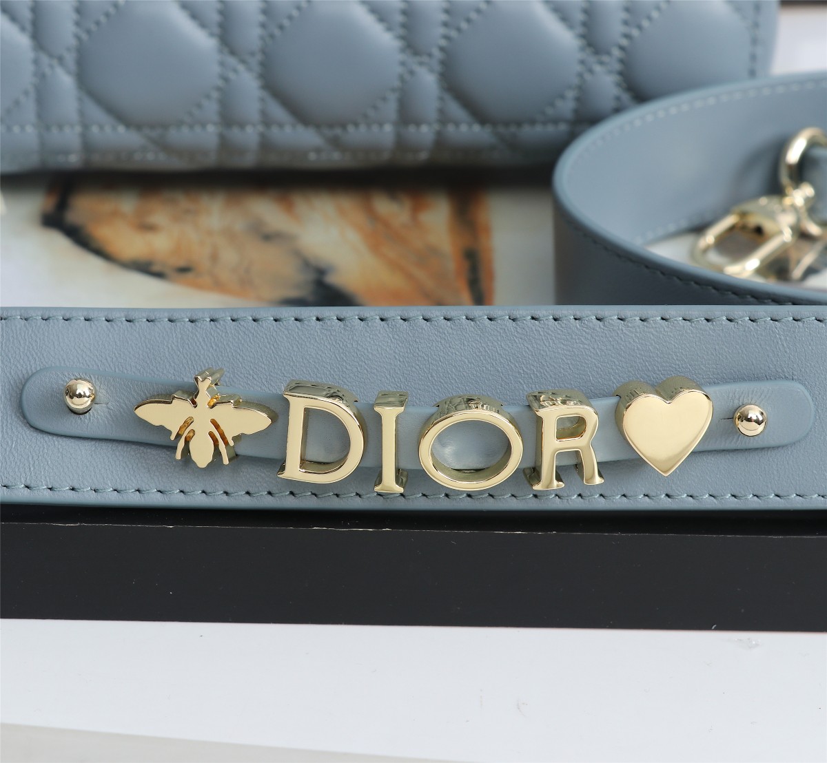 Small Lady Dior My ABCDior Bag Sky Blue Cannage Lambskin